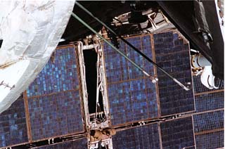 Close up of a Mir solar array